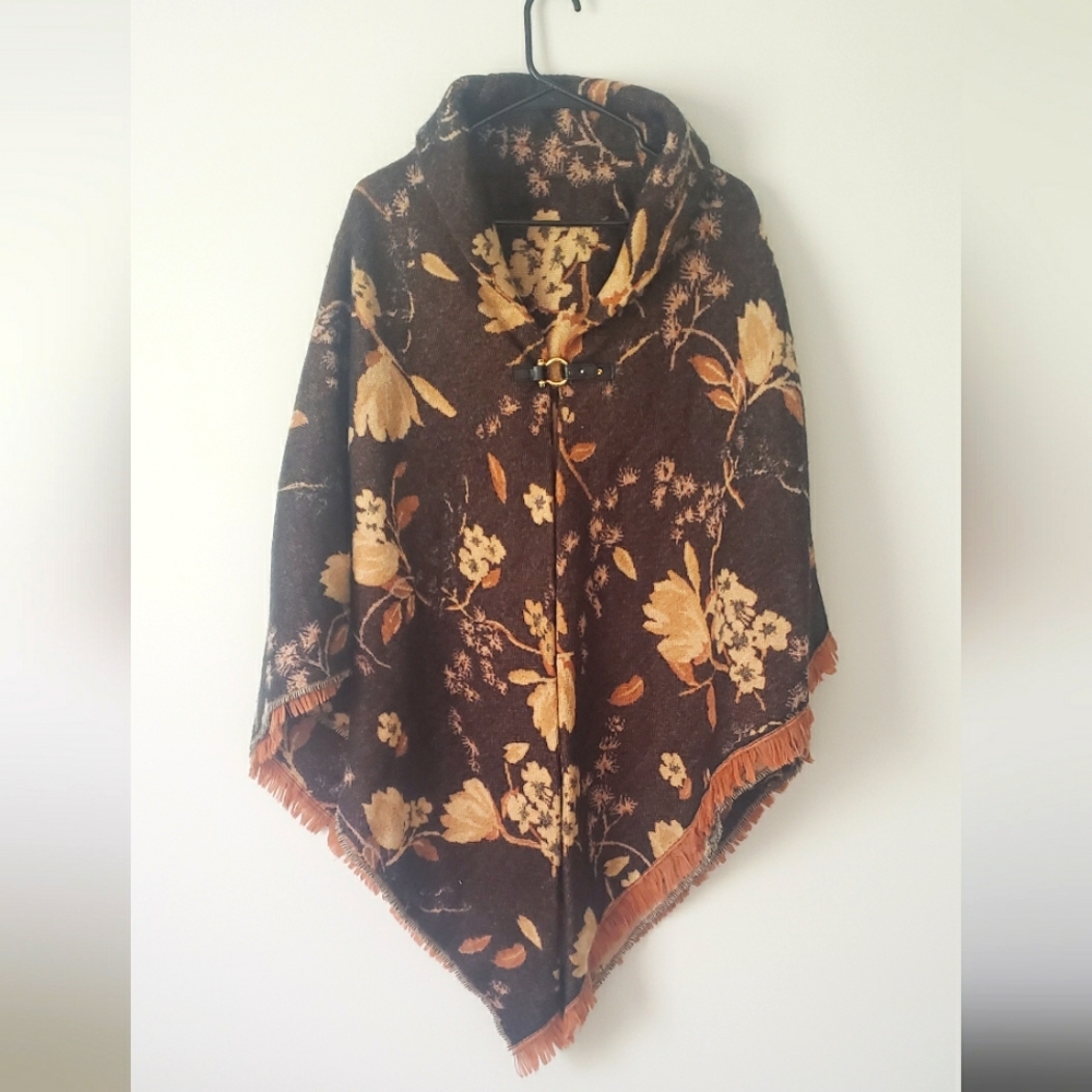 Brown floral shawl